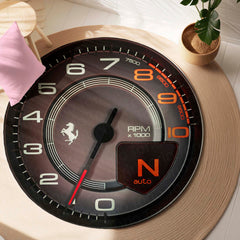 Racing Tachometer RPM Round Floor Mat (3 mm Thick) | Performance Inspired Dial Design Decor for Garage, Gaming Room & Car Enthusiasts