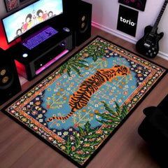 Royal Tiger Art Rubber Floor Mat (3 mm Thick) | Majestic Wildlife Inspired Rug for Living Room, Bedroom, Studio & Aesthetic Home Decor