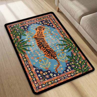 Royal Tiger Art Rubber Floor Mat (3 mm Thick) | Majestic Wildlife Inspired Rug for Living Room, Bedroom, Studio & Aesthetic Home Decor