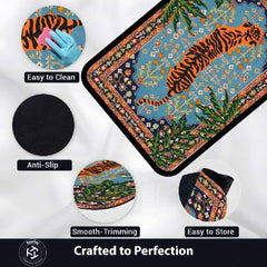 Royal Tiger Art Rubber Floor Mat (3 mm Thick) | Majestic Wildlife Inspired Rug for Living Room, Bedroom, Studio & Aesthetic Home Decor