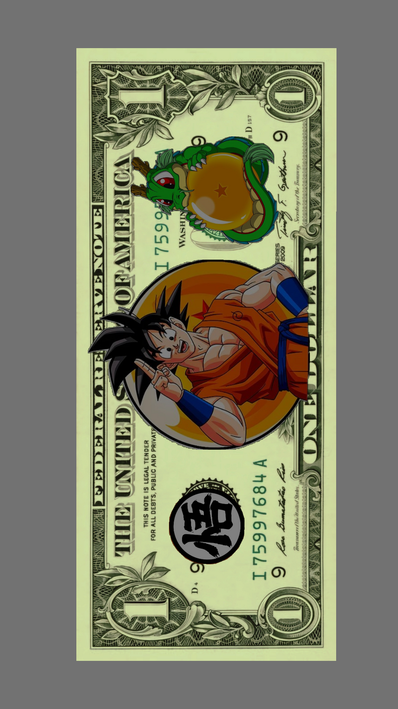 Anime warrior and green dragon money note flat rug artwork