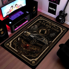 Black Book Luxury Area flat Rug | Death Note x Rolls-Royce Premium Gaming flat Rug | Anti-Slip 3 mm Large Floor Mat for Bedroom, Gaming Room & Anime Decor