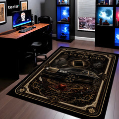 Black Book Luxury Area flat Rug | Death Note x Rolls-Royce Premium Gaming flat Rug | Anti-Slip 3 mm Large Floor Mat for Bedroom, Gaming Room & Anime Decor
