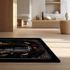 Black Book Luxury Area flat Rug | Death Note × Rolls-Royce Premium Anime flat Rug | Dark Gothic Gaming Room Decor