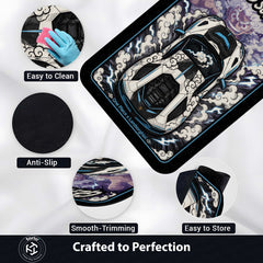 Gear 5 Supercar Area flat Rug | One Piece × Lamborghini Premium Anime flat Rug | Cloud Power Gaming Room Decor