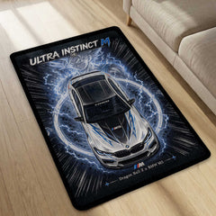 Ultra Instinct M Area flat Rug | Dragon Ball Z × BMW M5 Premium Anime flat Rug | Electric Power Gaming Room Decor