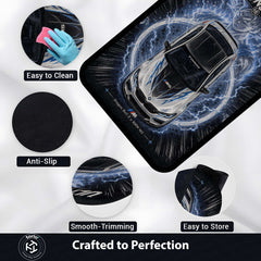 Ultra Instinct M Area flat Rug | Dragon Ball Z × BMW M5 Premium Anime flat Rug | Electric Power Gaming Room Decor