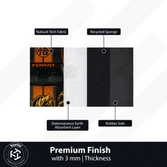 Super Saiyan Muscle Area flat Rug | Dragon Ball Z × Mustang Premium Anime flat Rug | Golden Energy Gaming Room Decor