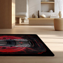 Sharingan Street Beast Area flat Rug | Naruto x Nissan GTR Inspired Gaming flat Rug | Anti-Slip 3 mm Large Floor Mat for Bedroom, Gaming Room & JDM Car Decor