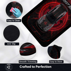 Sharingan Street Beast Area flat Rug | Naruto x Nissan GTR Inspired Gaming flat Rug | Anti-Slip 3 mm Large Floor Mat for Bedroom, Gaming Room & JDM Car Decor