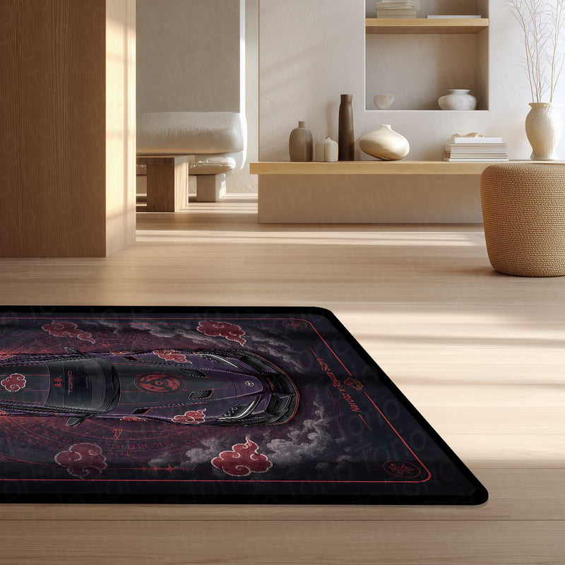 Akatsuki Drift Toyota Supra Area flat Rug | Naruto Inspired JDM Gaming flat Rug | Anti-Slip 3 mm Large Floor Mat for Bedroom, Gaming Room & Anime Car Decor