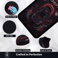 Akatsuki Drift Toyota Supra Area flat Rug | Naruto Inspired JDM Gaming flat Rug | Anti-Slip 3 mm Large Floor Mat for Bedroom, Gaming Room & Anime Car Decor