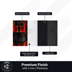 Flame Redline Ferrari Area flat Rug | Demon Slayer Rengoku Inspired Gaming flat Rug | Anti-Slip 3 mm Large Floor Mat for Bedroom, Gaming Room & Anime Car Decor