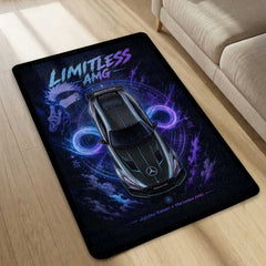Limitless Area flat Rug | Jujutsu Kaisen x Mercedes AMG Gaming flat Rug | Anti-Slip 3 mm Large Floor Mat for Bedroom, Gaming Room & Anime Car Decor