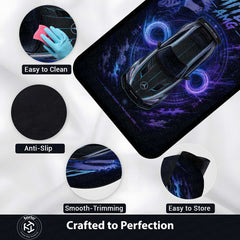 Limitless Area flat Rug | Jujutsu Kaisen x Mercedes AMG Gaming flat Rug | Anti-Slip 3 mm Large Floor Mat for Bedroom, Gaming Room & Anime Car Decor