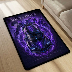 Shadow Monarch Area flat Rug | Solo Leveling x Bugatti Hypercar Gaming flat Rug | Anti-Slip 3 mm Large Floor Mat for Bedroom, Gaming Room & Anime Decor