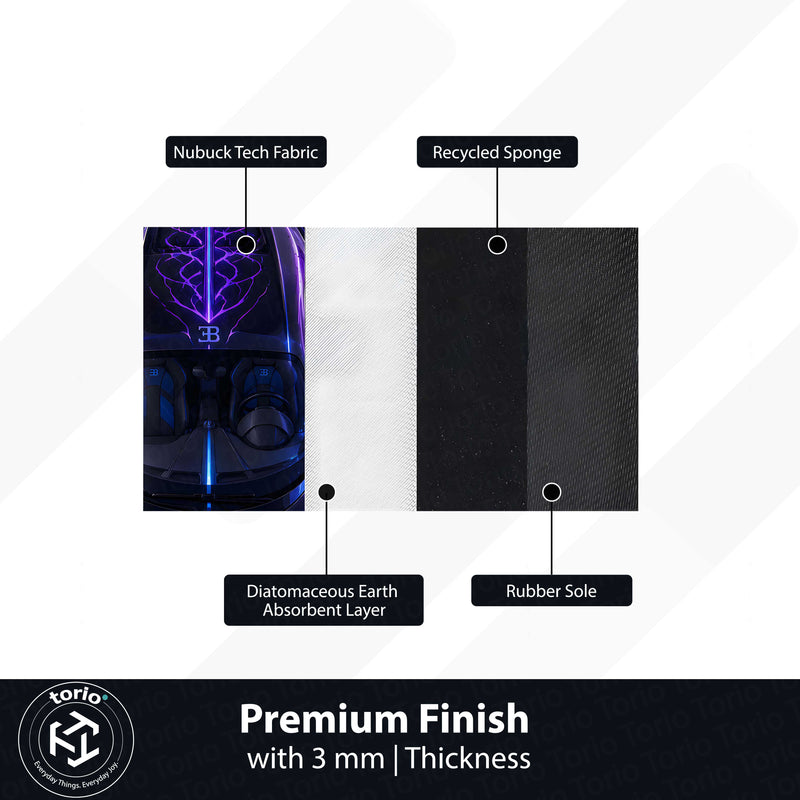 Shadow Monarch Area flat Rug | Solo Leveling x Bugatti Hypercar Gaming flat Rug | Anti-Slip 3 mm Large Floor Mat for Bedroom, Gaming Room & Anime Decor