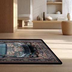 Toyota Fortuner Front View Floor Mat | Persian Floral SUV Luxury Rug | Anti-Slip 3mm Absorbent Premium Car Design Mat for Home & Office