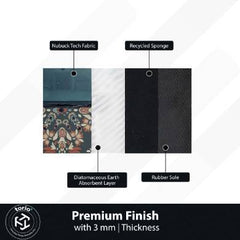 Toyota Fortuner Front View Floor Mat | Persian Floral SUV Luxury Rug | Anti-Slip 3mm Absorbent Premium Car Design Mat for Home & Office