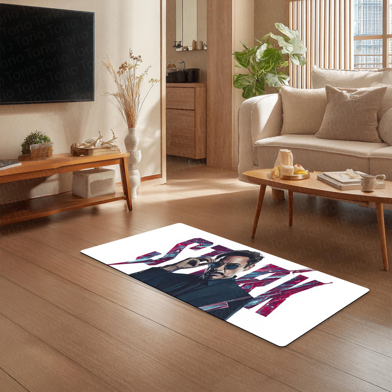 Tony Stark Iron Man Bedside Runner Flat Rug | Marvel Superhero Bedroom Runner Rug for Gaming Room & Modern Decor