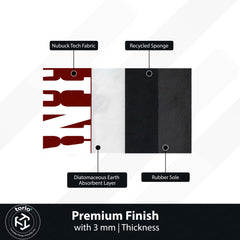 WANTED Bold Typography Floor Mat (3 mm Thick) | Minimal Red Statement Mat for Bedroom, Studio, Gaming Room & Modern Home Decor