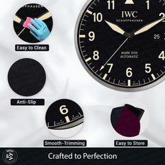 IWC Pilot Watch Dial Round Flat Rug | Aviation-Inspired Luxury Watch Dial Flat Rug | Premium Horology Round Floor Decor