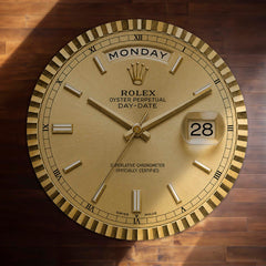 Rolex Day-Date President Dial Round Flat Rug | Luxury Gold Watch Dial Flat Rug | Premium Presidential Round Floor Decor