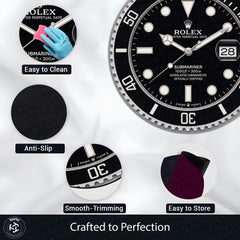 Rolex Submariner Dial Round Flat Rug | Luxury Dive Watch Dial Flat Rug | Premium Diver Watch Round Floor Decor