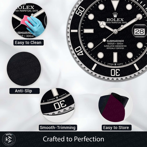 Rolex Submariner Dial Round Flat Rug | Luxury Dive Watch Dial Flat Rug | Premium Diver Watch Round Floor Decor