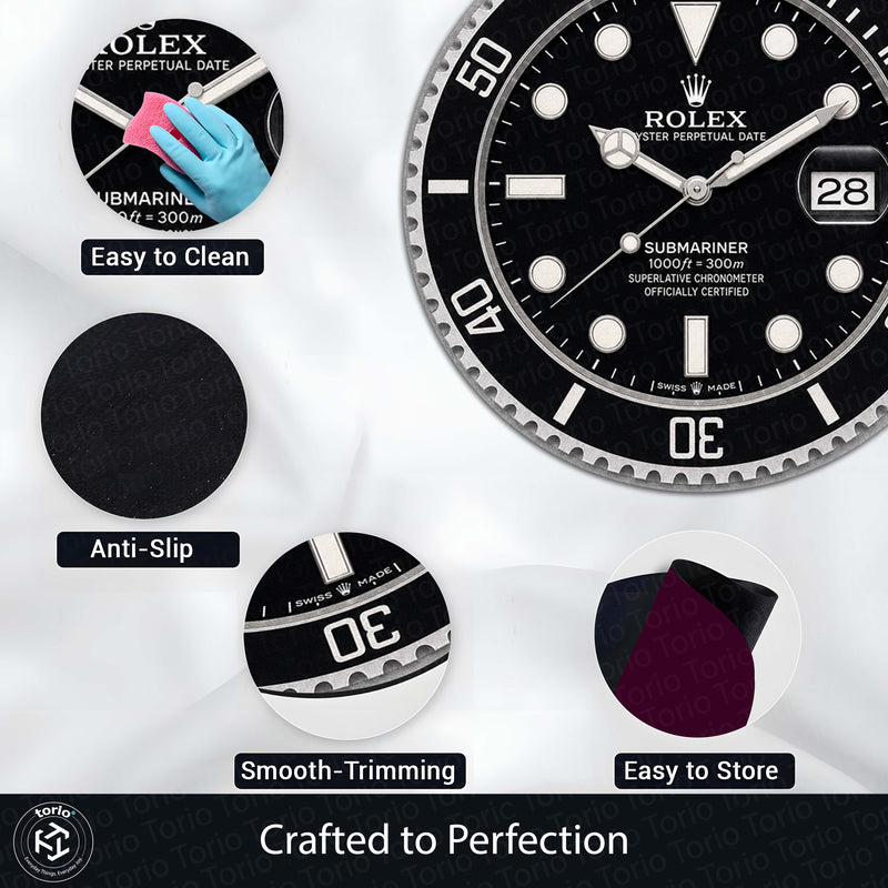 Rolex Submariner Dial Round Flat Rug | Luxury Dive Watch Dial Flat Rug | Premium Diver Watch Round Floor Decor