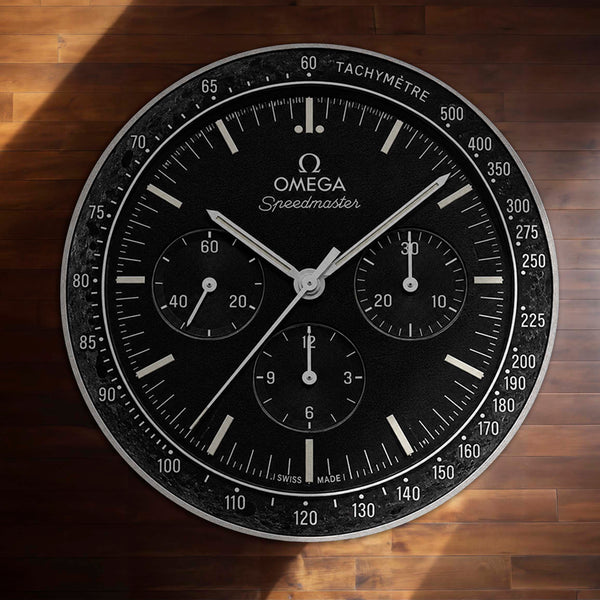 Omega Speedmaster Moonwatch Dial Round Flat Rug | Chronograph Luxury Watch Dial Flat Rug | Premium Racing-Inspired Round Floor Decor