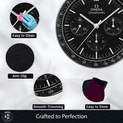 Omega Speedmaster Moonwatch Dial Round Flat Rug | Chronograph Luxury Watch Dial Flat Rug | Premium Racing-Inspired Round Floor Decor