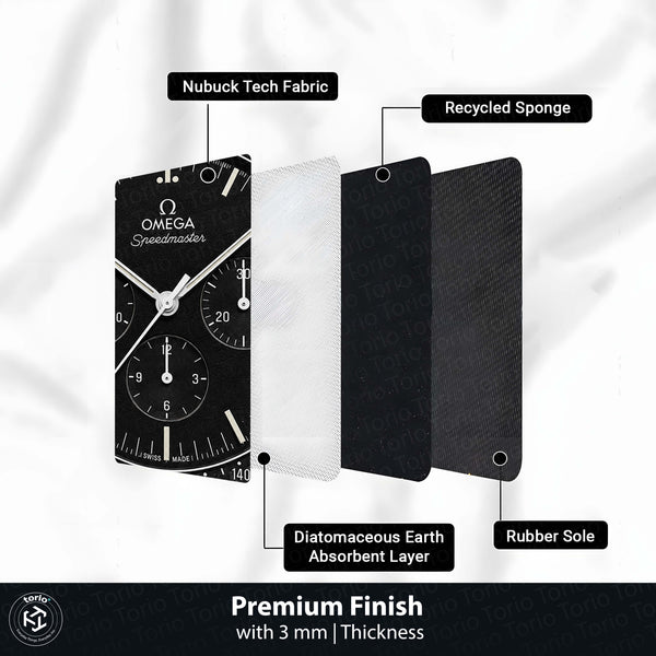 Omega Speedmaster Moonwatch Dial Round Flat Rug | Chronograph Luxury Watch Dial Flat Rug | Premium Racing-Inspired Round Floor Decor