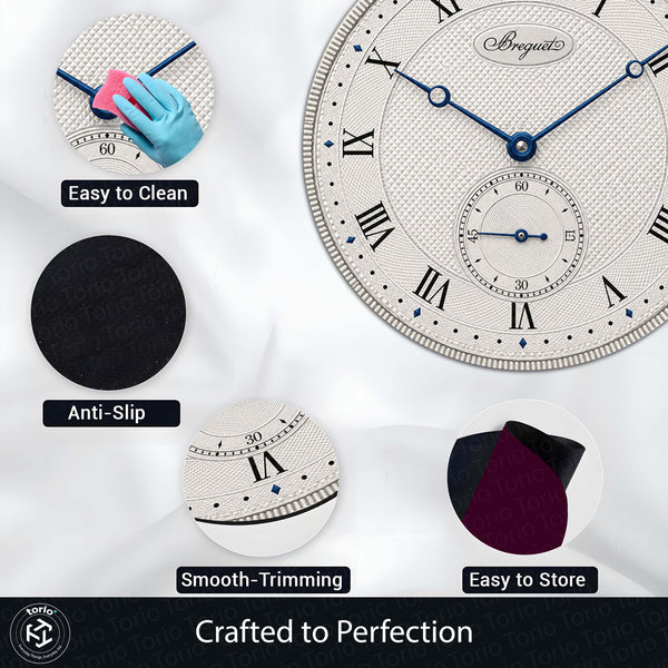 Breguet Classique Dial Round Flat Rug | Guilloché Luxury Watch Dial Flat Rug | Premium Heritage Horology Round Floor Decor