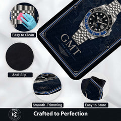 GMT Master Luxury Flat Rug | Premium GMT Watch Flat Rug | Luxury Travel Watch Area Rug | Time Zone Home Decor