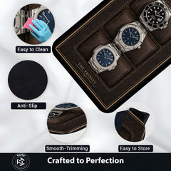 The Trinity Luxury Flat Rug | Premium Luxury Watch Collection Flat Rug | Watch Collector Home Decor