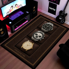 Collector Time Luxury Flat Rug | Premium Luxury Watch Collection Flat Rug | Watch Collector Home Decor