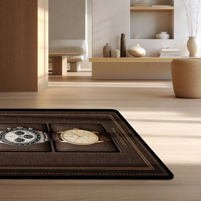 Collector Time Luxury Flat Rug | Premium Luxury Watch Collection Flat Rug | Watch Collector Home Decor