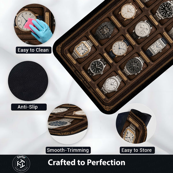 Collector Select Luxury Flat Rug | Premium Luxury Watch Collection Flat Rug | Horology Collector Home Decor