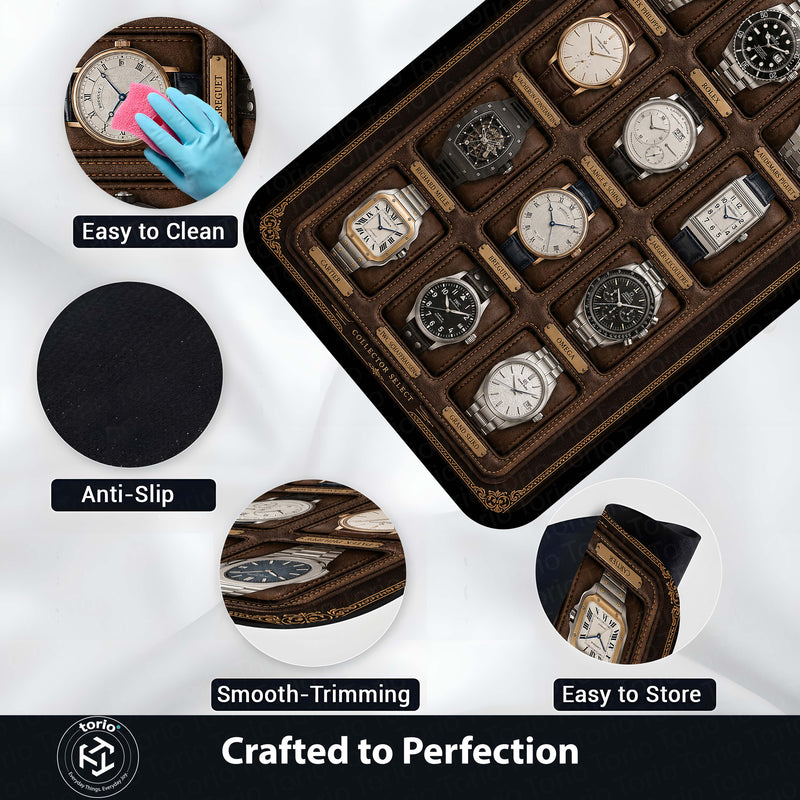 Collector Select Luxury Flat Rug | Premium Luxury Watch Collection Flat Rug | Horology Collector Home Decor