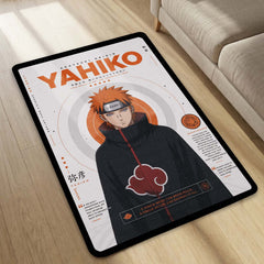 Naruto Yahiko Anime Character Flat Rug | Akatsuki Founder Yahiko Art Flat Rug | Premium Anime Gaming Room Floor Decor