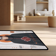 Naruto Yahiko Anime Character Flat Rug | Akatsuki Founder Yahiko Art Flat Rug | Premium Anime Gaming Room Floor Decor