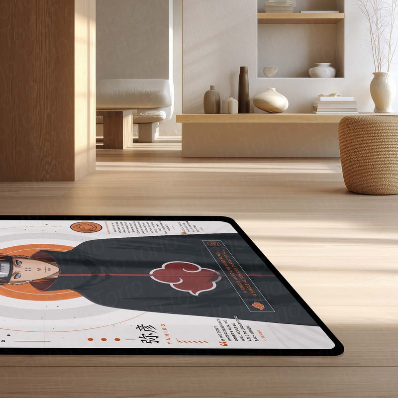 Naruto Yahiko Anime Character Flat Rug | Akatsuki Founder Yahiko Art Flat Rug | Premium Anime Gaming Room Floor Decor