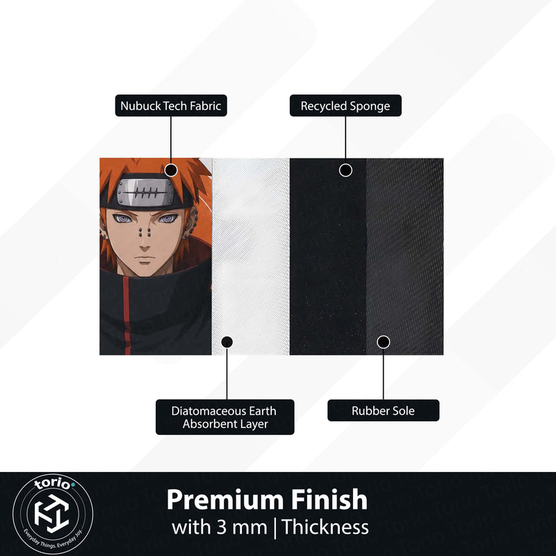 Naruto Yahiko Anime Character Flat Rug | Akatsuki Founder Yahiko Art Flat Rug | Premium Anime Gaming Room Floor Decor