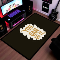 You Can Do It Floor Mat (3 mm Thick) | Minimal Motivational Quote Rug for Home, Study & Workout Spaces