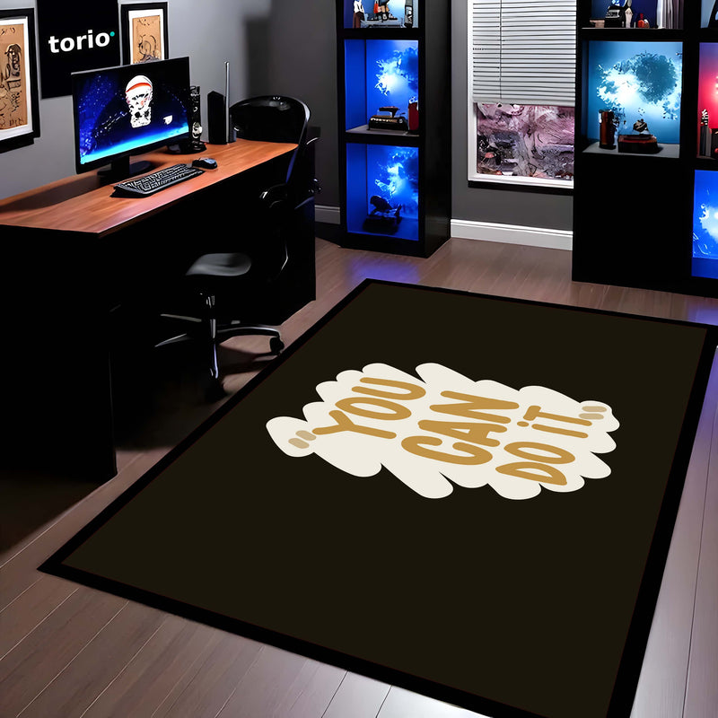 You Can Do It Floor Mat (3 mm Thick) | Minimal Motivational Quote Rug for Home, Study & Workout Spaces