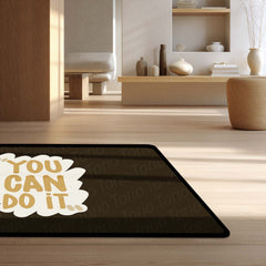 You Can Do It Floor Mat (3 mm Thick) | Minimal Motivational Quote Rug for Home, Study & Workout Spaces