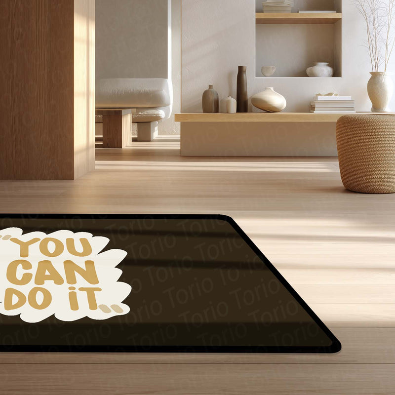 You Can Do It Floor Mat (3 mm Thick) | Minimal Motivational Quote Rug for Home, Study & Workout Spaces