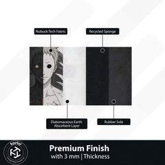 Naruto Zetsu Anime Character Flat Rug | Black & White Zetsu Akatsuki Art Flat Rug | Premium Anime Gaming Room Floor Decor